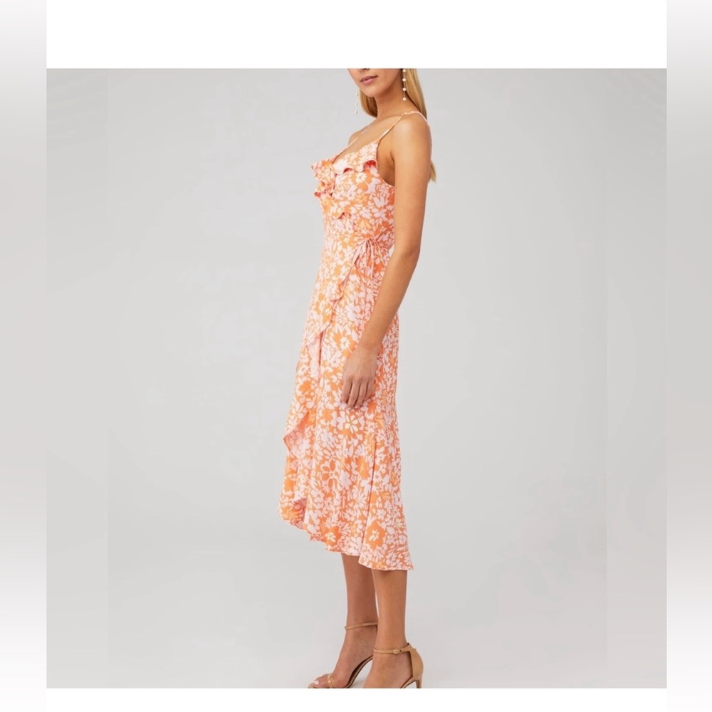 MinkPink Size XS Marli Midi Floral Wrap Dress - Picture 2 of 8